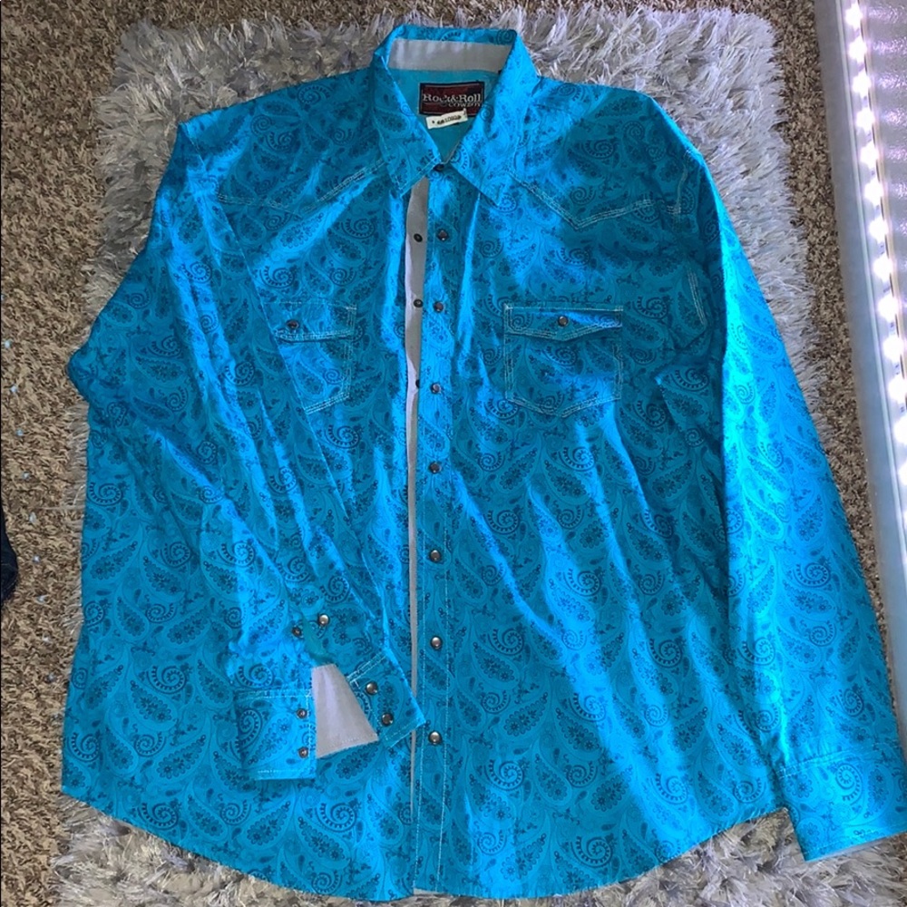 Mens blue button up